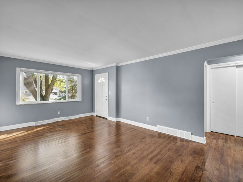Example of a room with new hardwood flooring